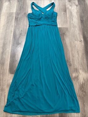 Teal Cross-Back Maxi Dress